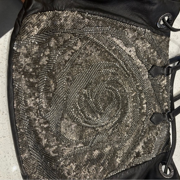 GORGEOUS! Valentino Garavani Sequin Glam Satchel Hobo - Picture 13 of 15